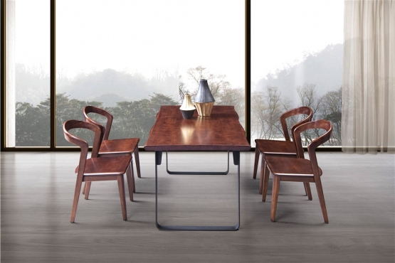 米乐官网登录极简意式风格木图系列全实木餐桌椅